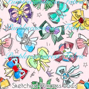 Sketched Princess Bows - Fabric