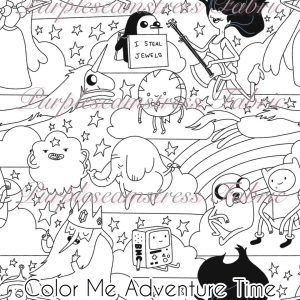 Color Me Adventure Time - Fabric