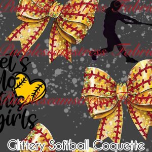 Glittery Softball Coquette - Fabric