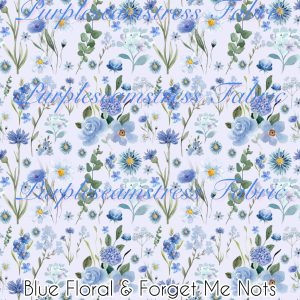 Blue Floral & Forget Me Nots - Fabric