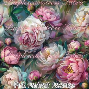 Pink Portrait Peonies - Fabric