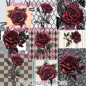 Patchwork Rose - Fabric