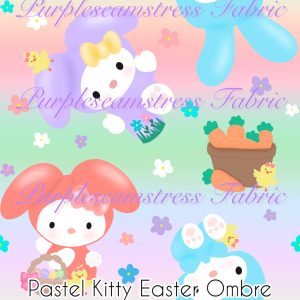 Pastel Kitty Easter Ombre - Fabric