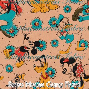 Retro Mouse Gang Floral - Fabric