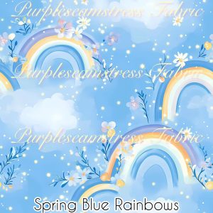 Spring Blue Rainbows - Fabric