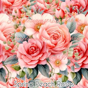 Spring Peach Roses - Fabric