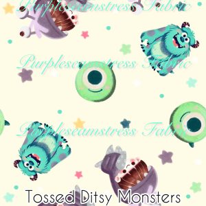 Tossed Ditsy Monsters - Fabric