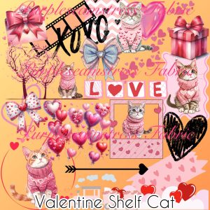Valentine Shelf Cat - Fabric