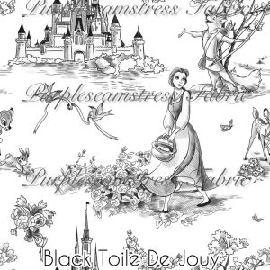 Black Toile De Jouy - Fabric