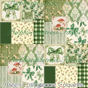 Green Cottagecore Coquette - Fabric