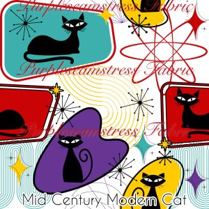 Mid Century Modern Cats - Fabric