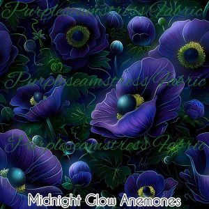 Midnight Glow Anemones - Fabric