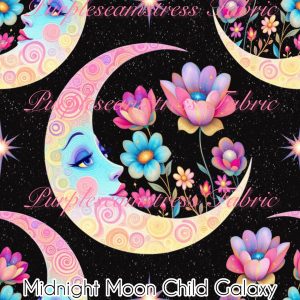 Midnight Moon Child Galaxy - Fabric