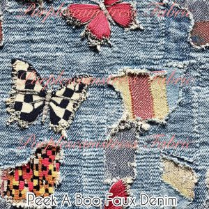 Peek A Boo Faux Denim - Fabric