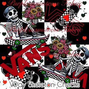Vday Skeleton Checks - Fabric