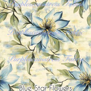 Blue Star Flowers - Fabric