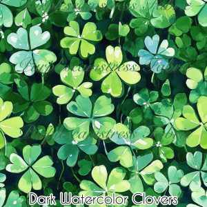 Dark Watercolor Clovers - Fabric
