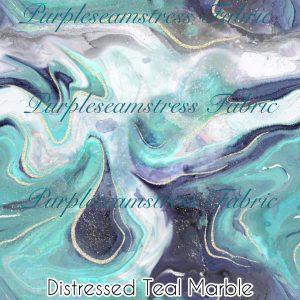 Distressed Teal Marble - Fabric