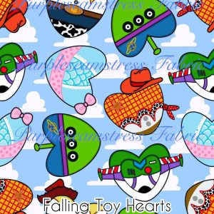 Falling Toy Hearts - Fabric