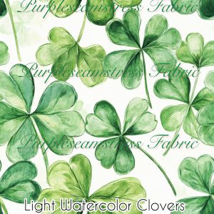 Light Watercolor Clovers - Fabric