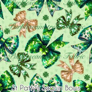 St Patty's Sequin Bows - Fabric
