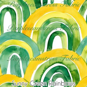 Sunny Green Rainbows - Fabric