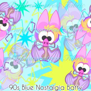 90s Blue Nostalgia Batty - Fabric