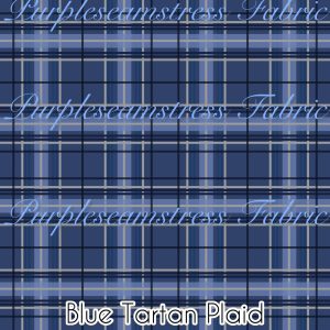 Blue Tartan Plaid - Fabric