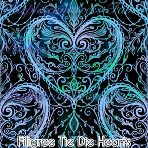 Filigree The Tie Dye Hearts - Fabric