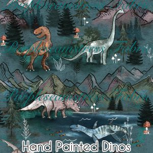 Hand Painted Dinos - Fabric