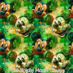 Paint Blotchy Mouse Clovers - Fabric