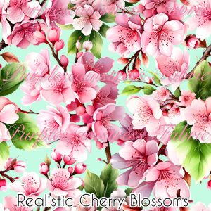 Realistic Cherry Blossoms - Fabric