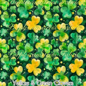 Yellow & Green Clovers - Fabric