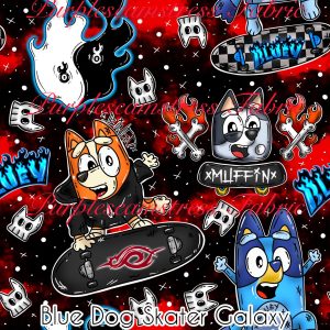 Blue Dog Skater Galaxy