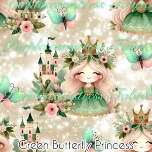 Green Butterfly Princess - Fabric