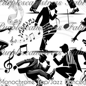 Monochrome Tap/Jazz Dancers - Fabric
