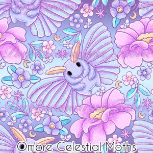 Ombre Celestial Moths - Fabric