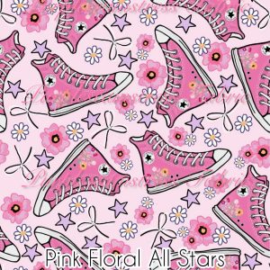 Pink Floral All Stars - Fabric