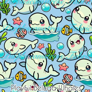 Playful Beluga Whale - Fabric