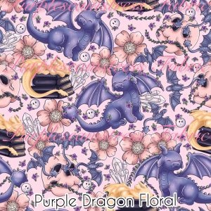 Purple Dragon Floral - Fabric