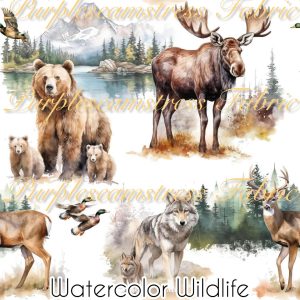 Watercolor Wildlife - Fabric