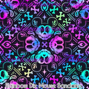 Rainbow Diz Mouse Bandana - Fabric