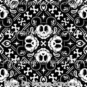 Black Diz Mouse Bandana - Fabric