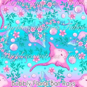 Bubbly Floral Bat Rays - Fabric
