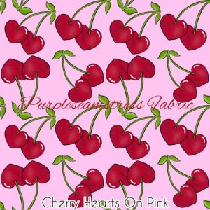 Cherry Hearts on Pink