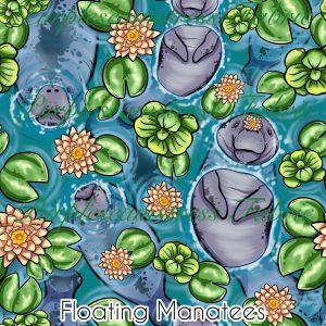 Floating Manatees - Fabric