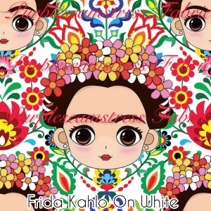 Frida Kahlo on White - Fabric