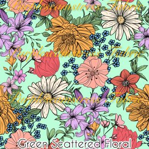 Green Scattered Floral