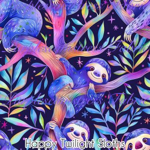 Happy Twilight Sloths - Fabric