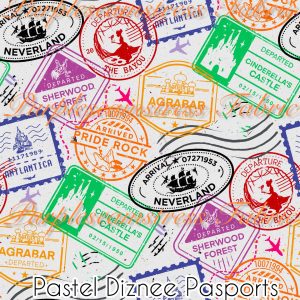 Pastel Diznee Passport - Fabric